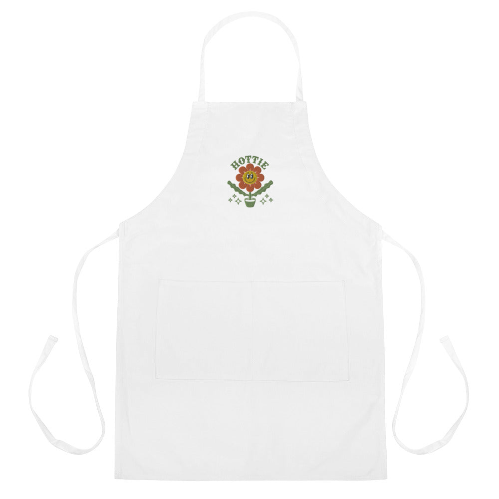 Hottie Happy Sunflower Embroidered Apron