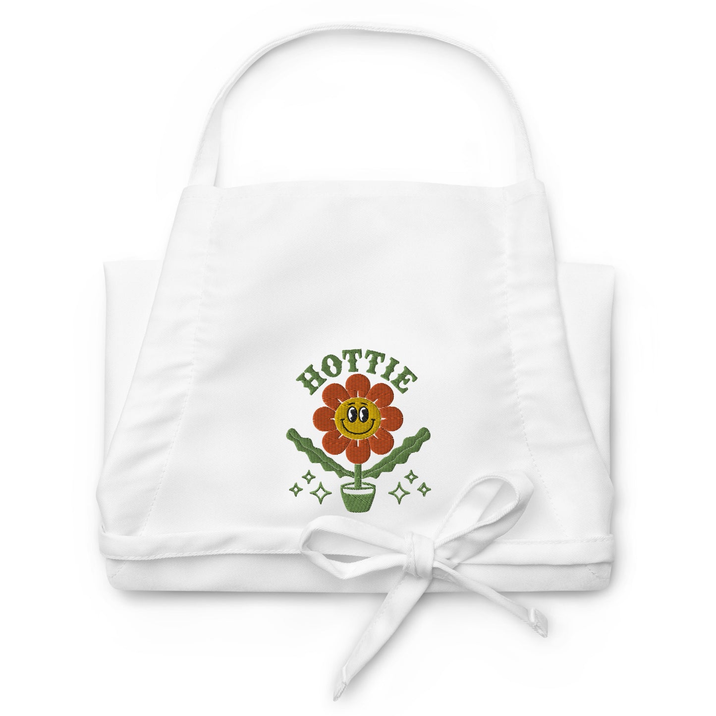 Hottie Happy Sunflower Embroidered Apron