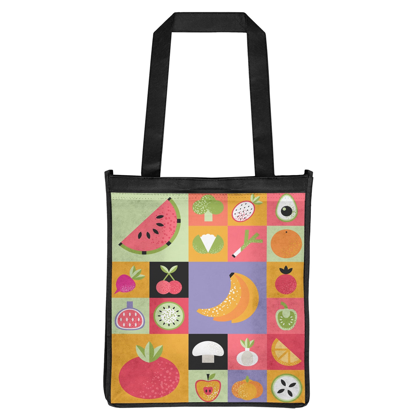 Geometric Fruits Grocery Tote Bag