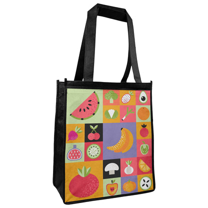 Geometric Fruits Grocery Tote Bag