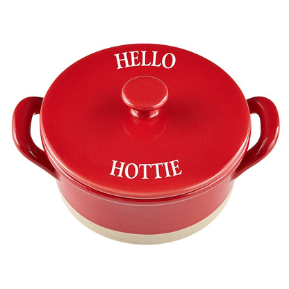 Hello Hottie Red Stoneware Mini Casserole Dish