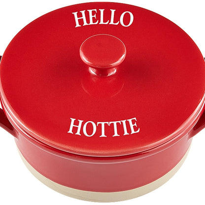 Hello Hottie Red Stoneware Mini Casserole Dish