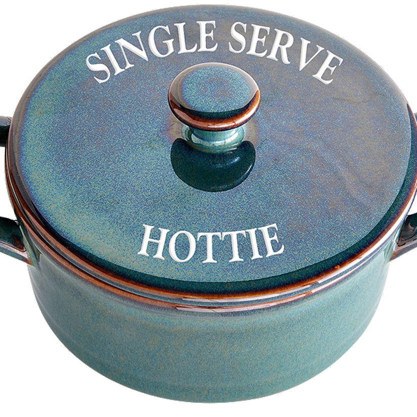 Single Serve Hottie Teal Stoneware Mini Casserole Dish