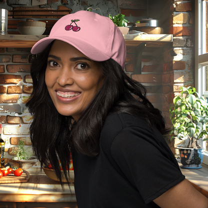 Cherries Embroidered Dad Hat