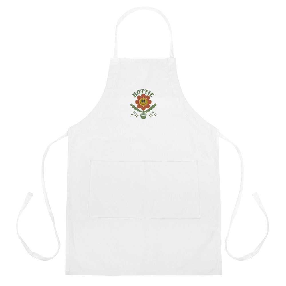 Hottie Happy Sunflower Embroidered Apron