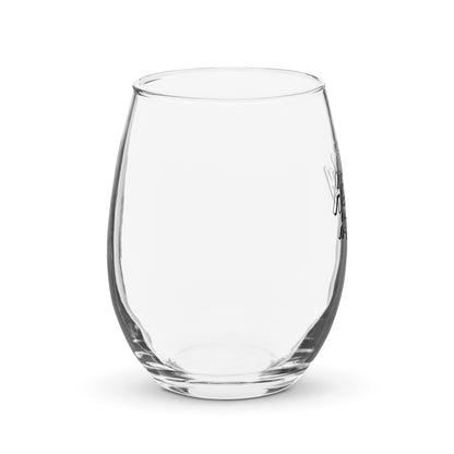 The Healthy HopHead Logo Stemless Wine Glass